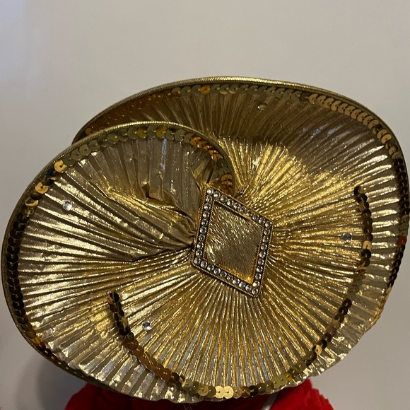 Mr Hi’s Vintage Elegant  Metallic Gold Women's Hat - Picture 5 of 11